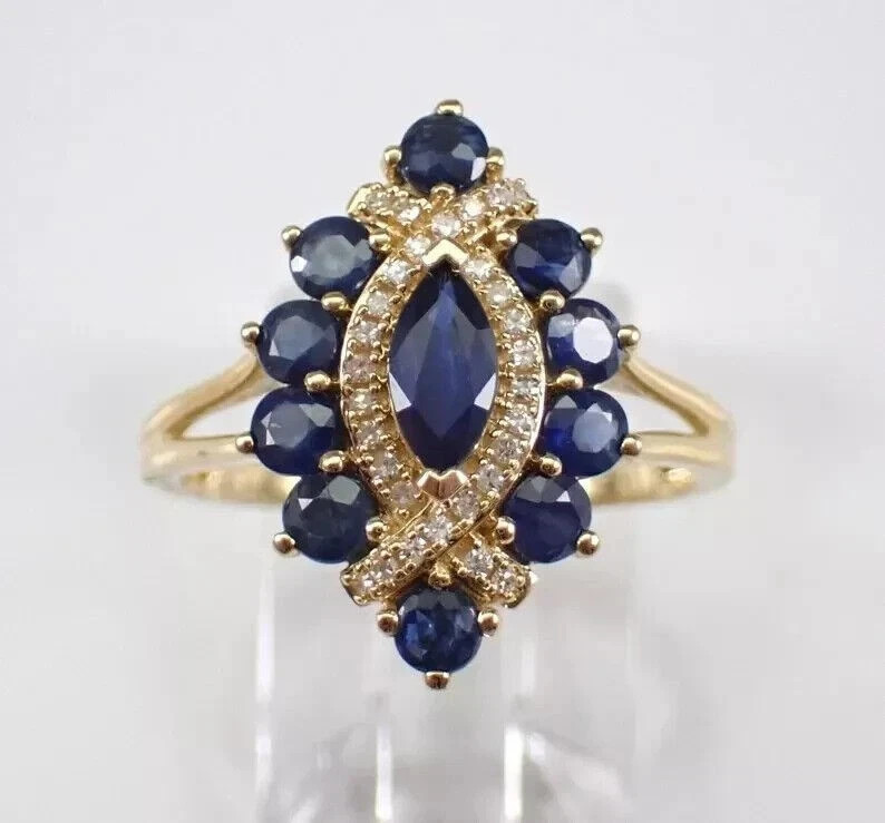 2.Ct Marquise Cut Women Wedding Ring 14K Yellow Gold Plated Lab Created Sapphire