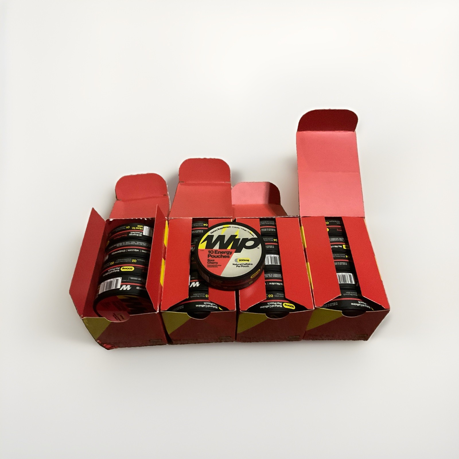 Case Of 200 Wip Energy Pouches 200Mg Natural Caffeine Vitamins & Minerals Cherry Case Of 200 Wip Energy Pouches 200Mg Natural Caffeine Vitamins & Minerals Cherry