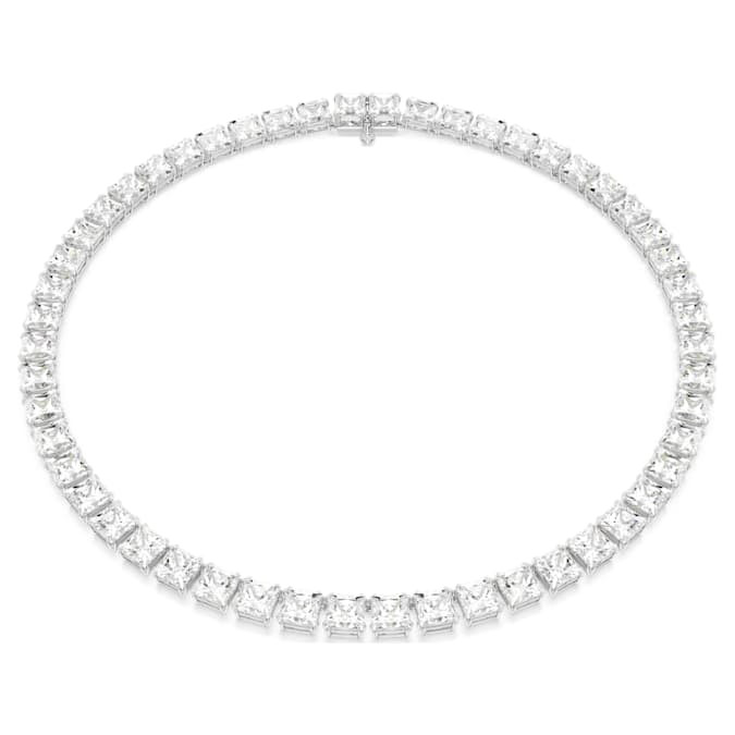 Swarovski Matrix Tennis necklace Square cut, white, rhodium plated Swarovski Matrix Tennis necklace Square cut, white, rhodium plated