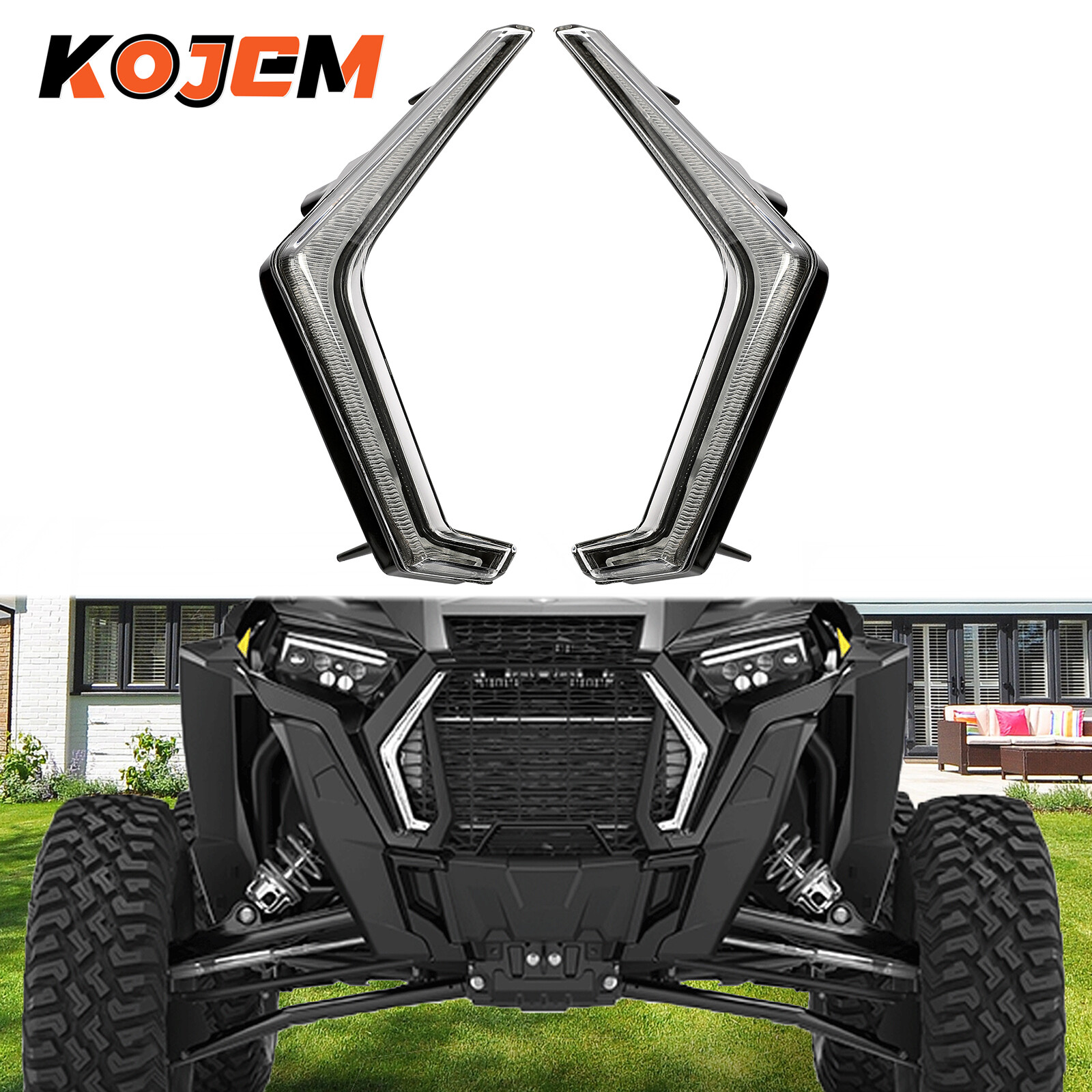 UTV Front LED Fang Accent Light Kit For 2019-2022 Polaris RZR XP 4 Turbo 1000 UTV Front LED Fang Accent Light Kit For 2019-2022 Polaris RZR XP 4 Turbo 1000