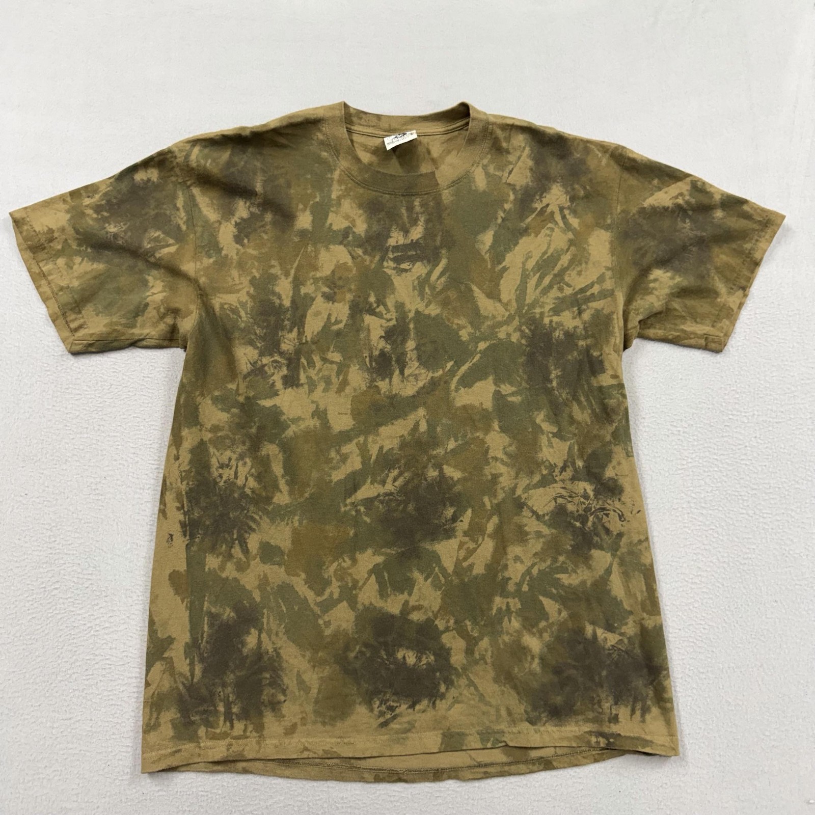 Anvil Shirt Mens Large Green Camouflage Tie Dye Authentic Pigment T-Shirt Tee