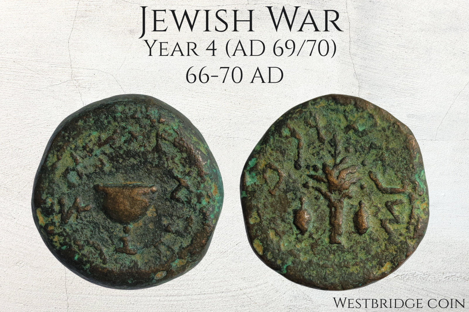 Jewish War | Year 4 69/70 AD | Judaea 1/8 Shekel | Lulav Etrog | Jerusalem
