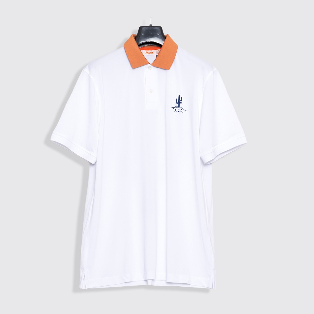 Devereux Golf Shirt Manor PHX x Arizona Country Club White Orange Contrast