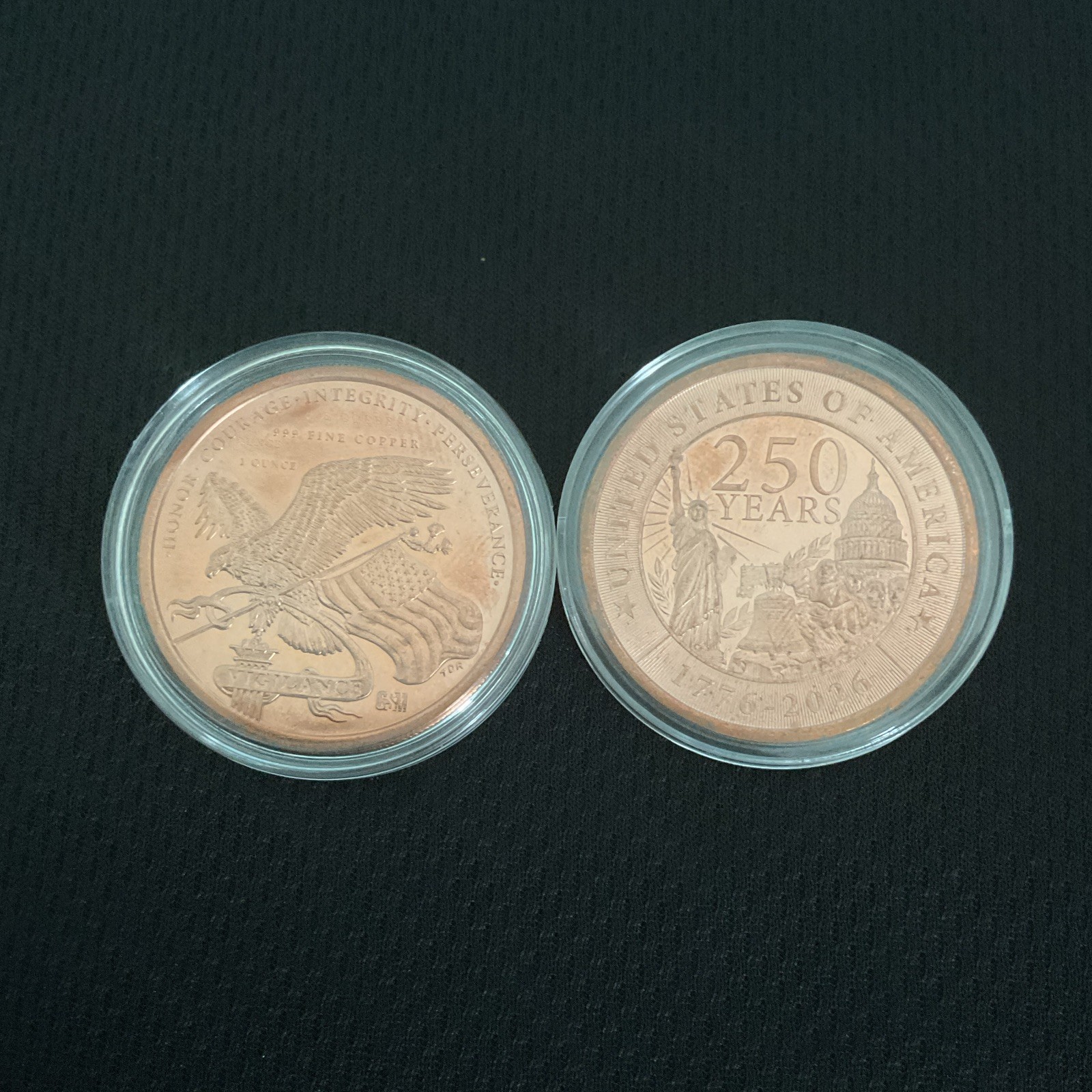 United States of America 250 Years 1776-2014 1 oz .999 Copper Fantasy Coin Set United States of America 250 Years 1776-2014 1 oz .999 Copper Fantasy Coin Set