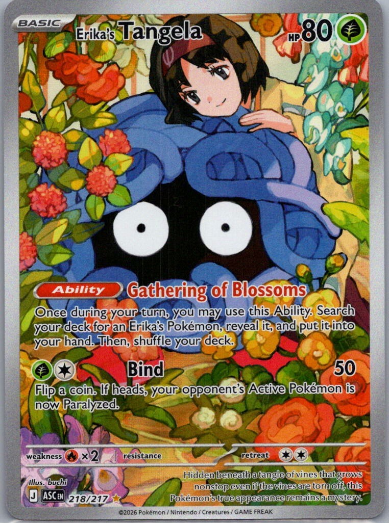 Erika\'s Tangela Holo Illustration Rare ME: Ascended Heroes 218/217 NM Erika\'s Tangela Holo Illustration Rare ME: Ascended Heroes 218/217 NM