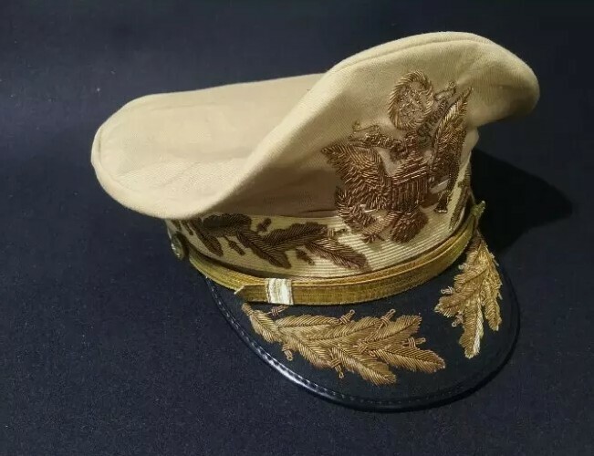 USA ARMY GENERAL DOUGLAS MACARTHUR AUTHENTIC UNIFORM NEW KHAKI HAT USA ARMY GENERAL DOUGLAS MACARTHUR AUTHENTIC UNIFORM NEW KHAKI HAT