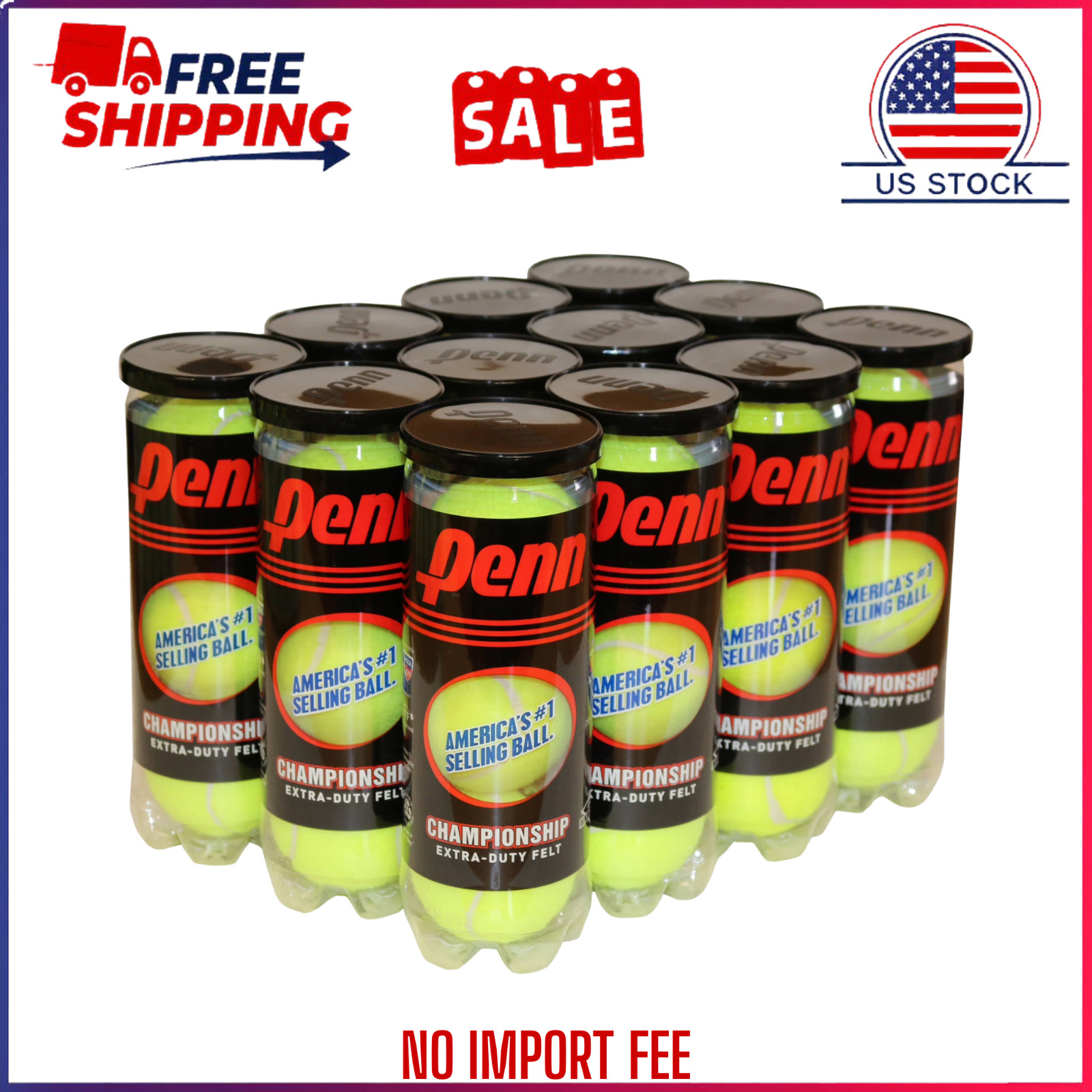 Penn Championship Extra Duty Tennis Balls (12 Cans, 36 Balls) Penn Championship Extra Duty Tennis Balls (12 Cans, 36 Balls)