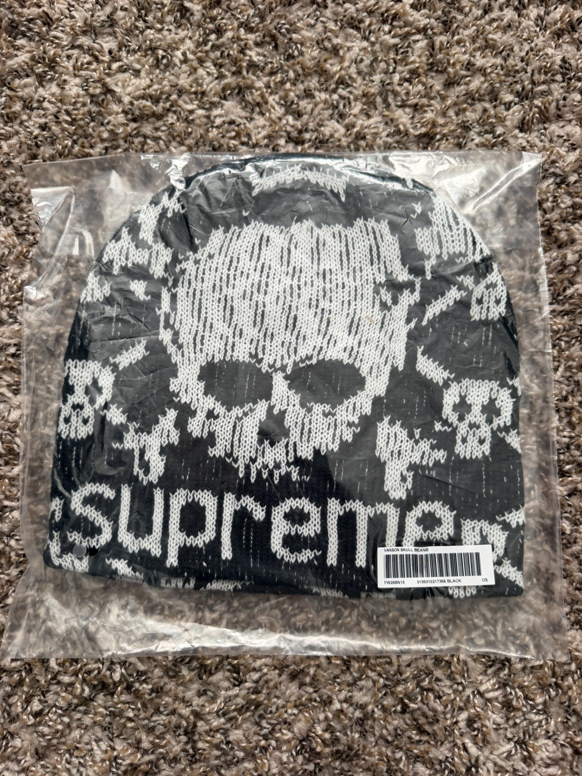 Supreme Vanson Leathers Skull Beanie Black Supreme Fall Winter 2026 Supreme Vanson Leathers Skull Beanie Black Supreme Fall Winter 2026