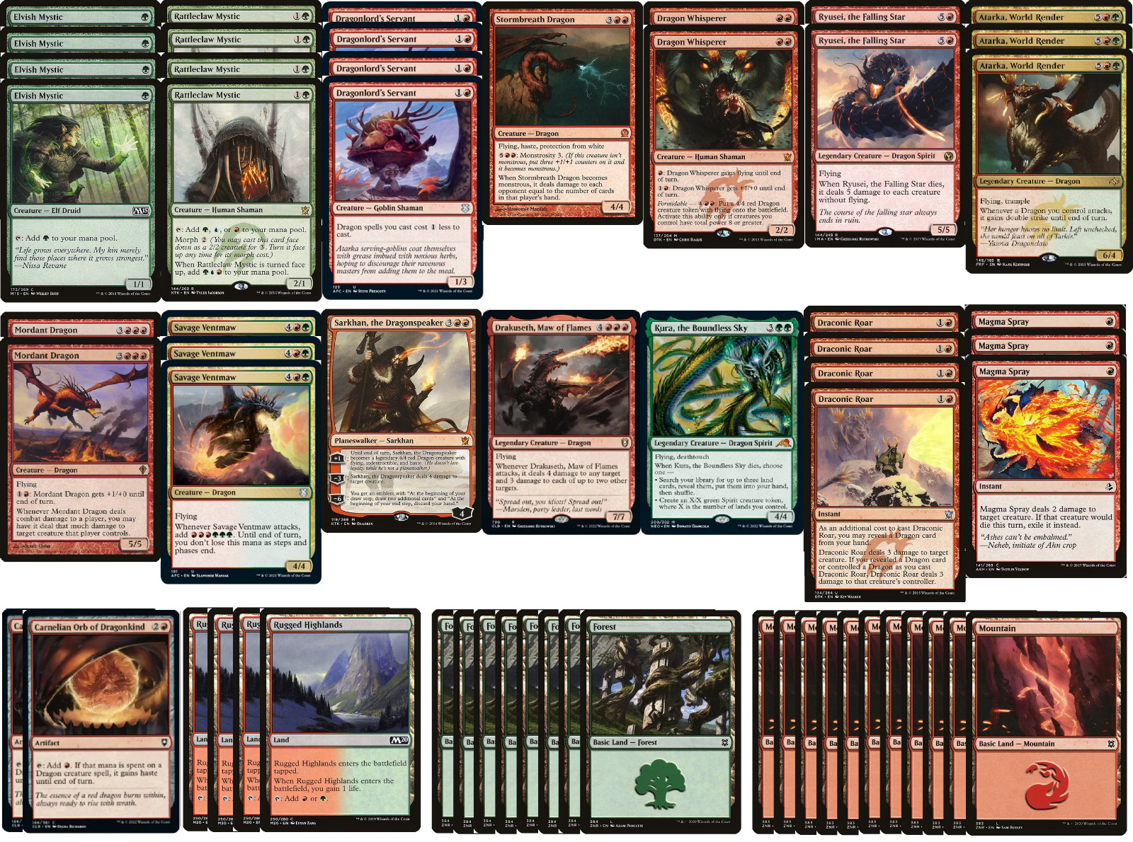 ELITE Red Green DRAGON Deck - 60 Card - Modern - Ready to Play - MTG NM/M