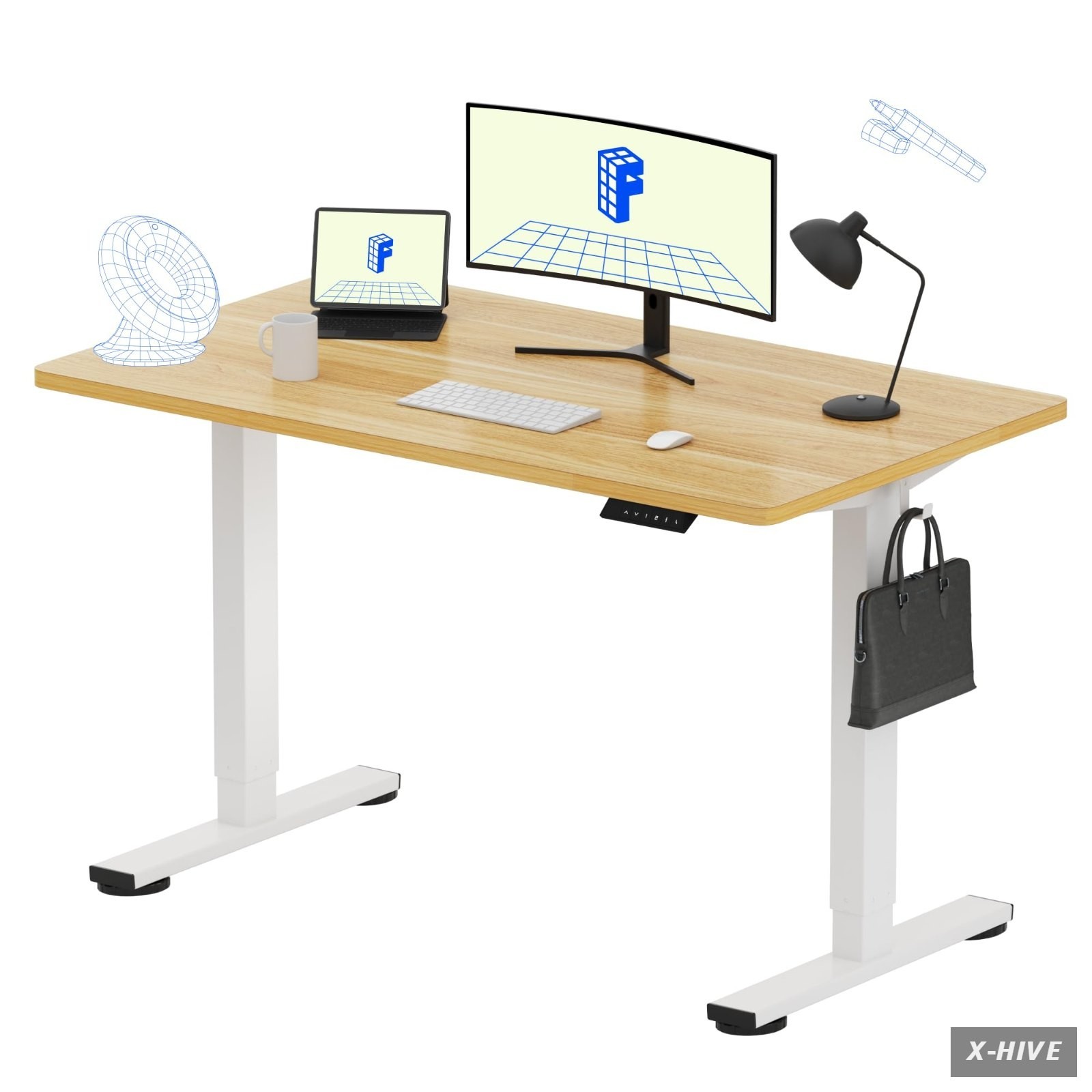 FLEXISPOT EN1 One-Piece Standing Desk, Electric Adjustable with Memory Presets,
