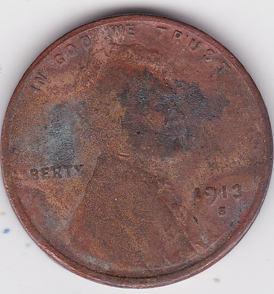 1913 S Lincoln Wheat Cent, Semi Key Date with Problems Filler $ale Priced 1913 S Lincoln Wheat Cent, Semi Key Date with Problems Filler $ale Priced
