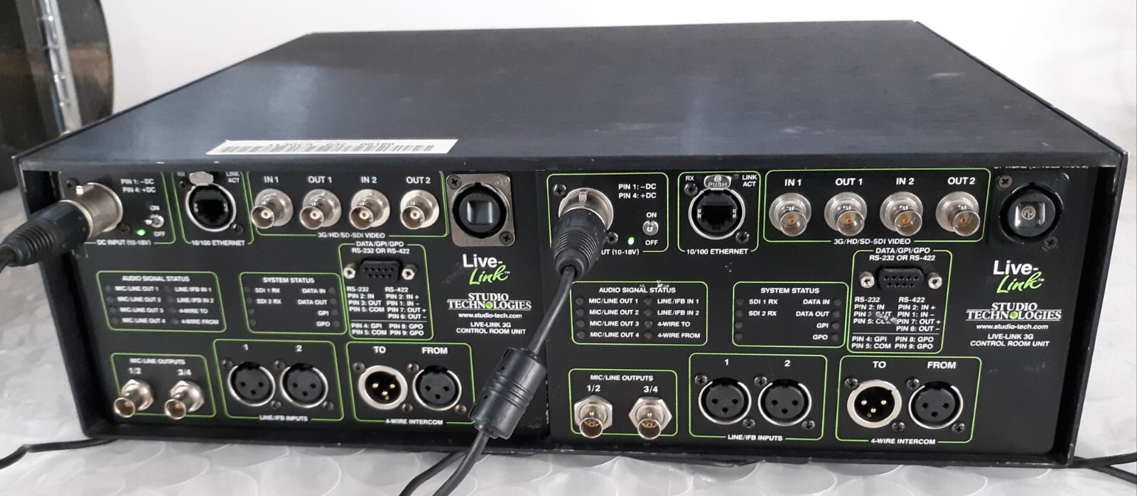 Pair of Studio Technologies LL3GCR-032 Control Room Unit NO AC & Ears *TESTED*