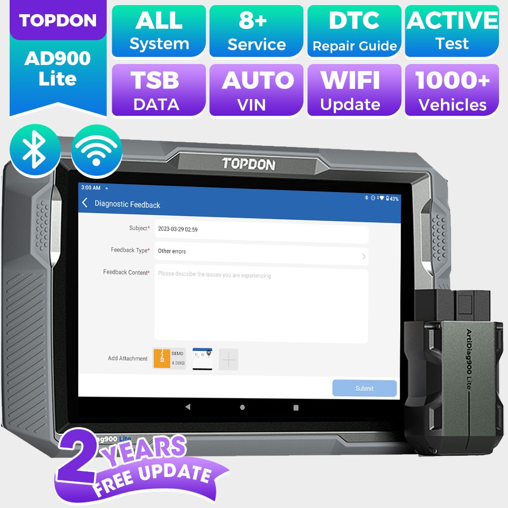 2026 Newest TOPDON ArtiDiag900 Lite Bidirectional Bluetooth Car Diagnostic Tool