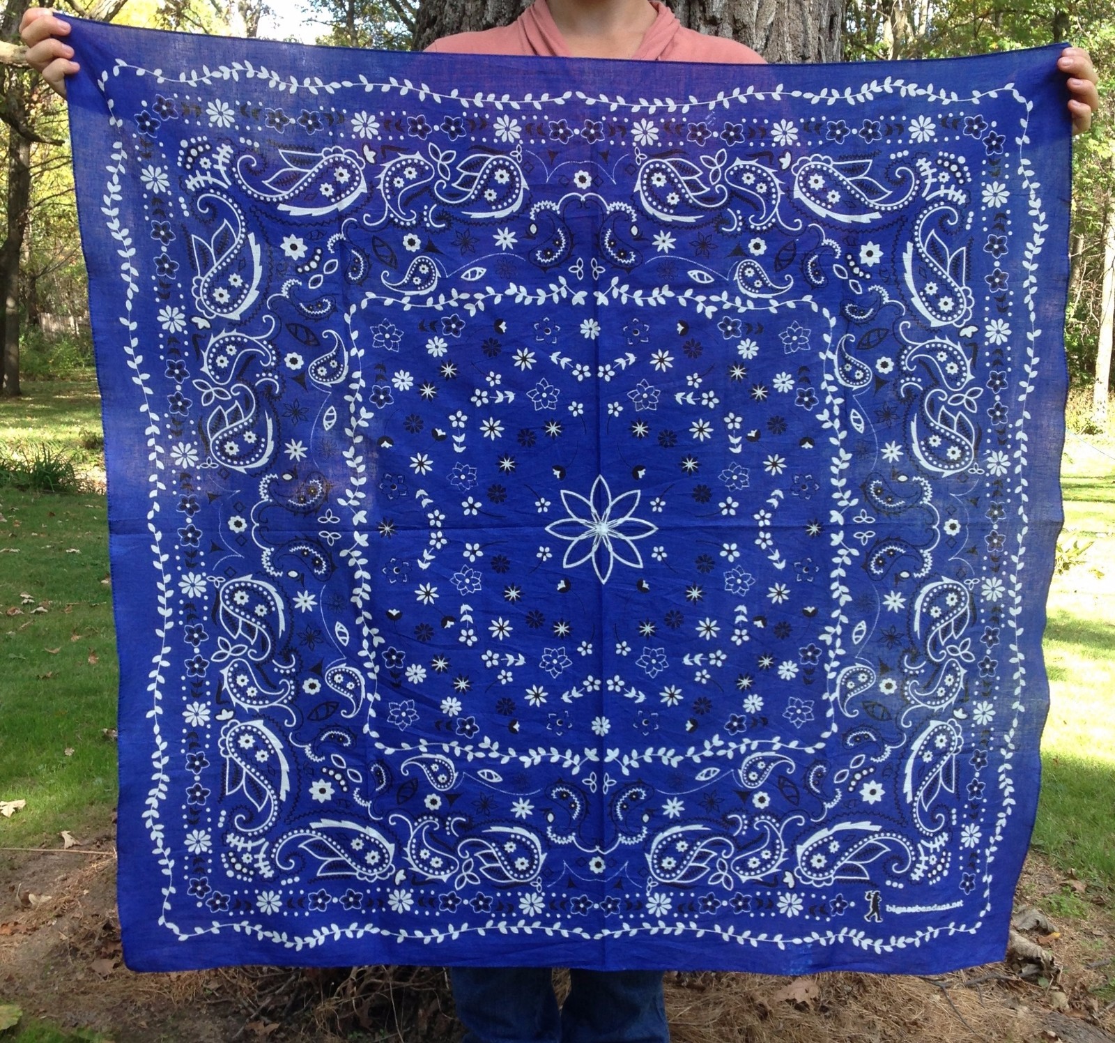 BIG ASS BANDANA Extra Large Texas Size Paisley Bandana 42x42 in