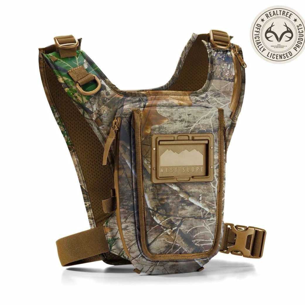 West Slope Terrain Camo Hands-Free Phone Chest Pack Harness 4L One Size West Slope Terrain Camo Hands-Free Phone Chest Pack Harness 4L One Size