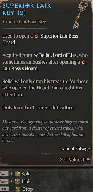 150x Superior Lair Key Diablo 4 Season 15 S15 150x Superior Lair Key Diablo 4 Season 15 S15