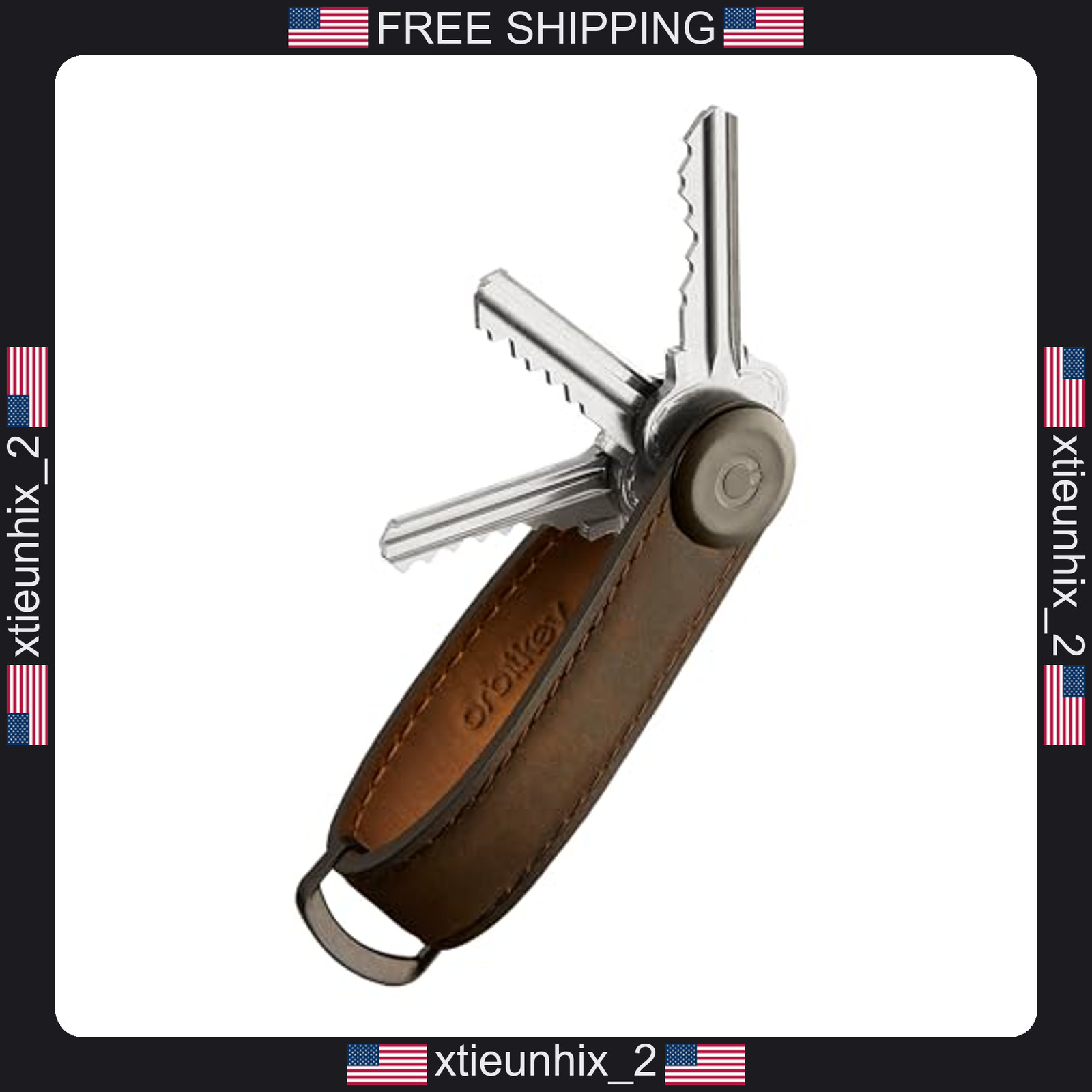 Orbitkey Crazy Horse Leather Key Organizer Holds Up to 7 Keys