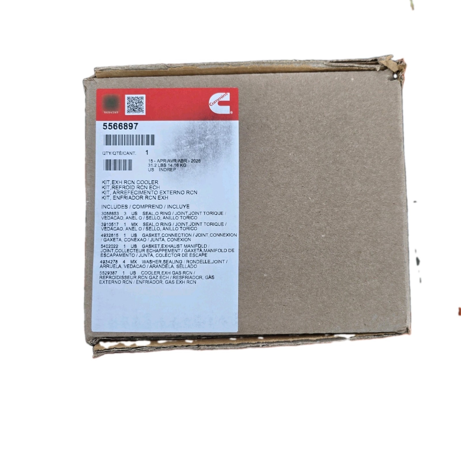 New Genuine Cummins 5566897 Exhaust Gas Recirculation (EGR) RCN Cooler Kit - USA