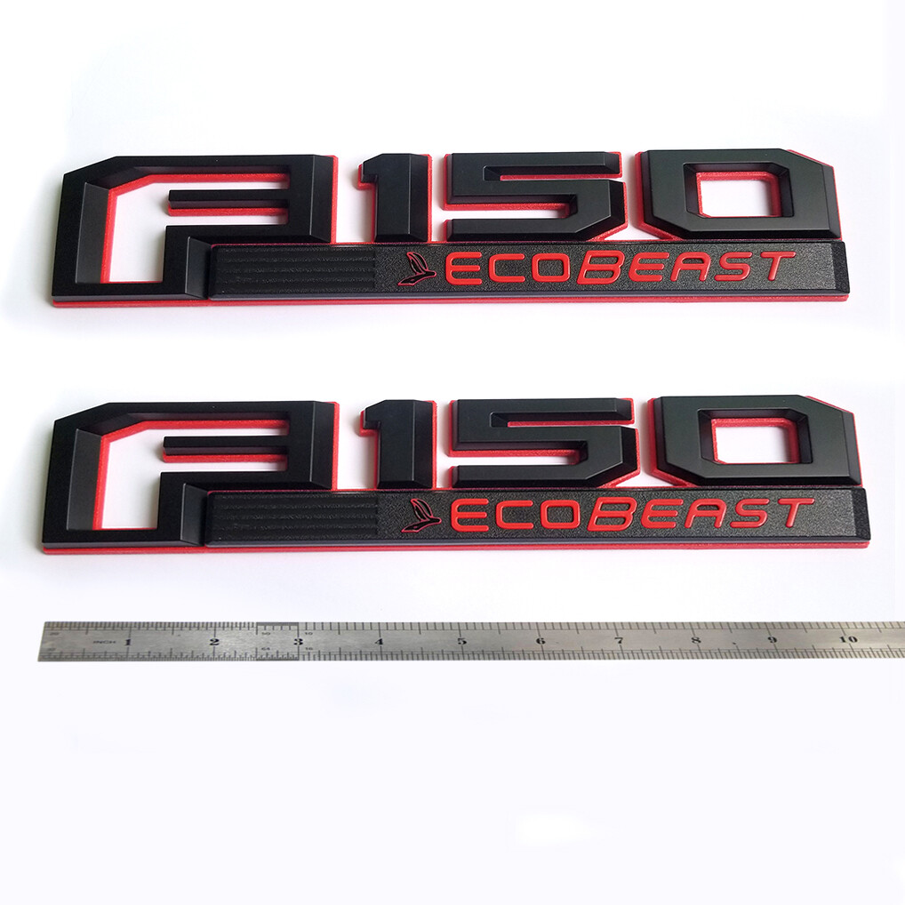 2pack OEM F150 Ecobeast Emblem fits Ecoboost Badges F-150 Black OEM Red
