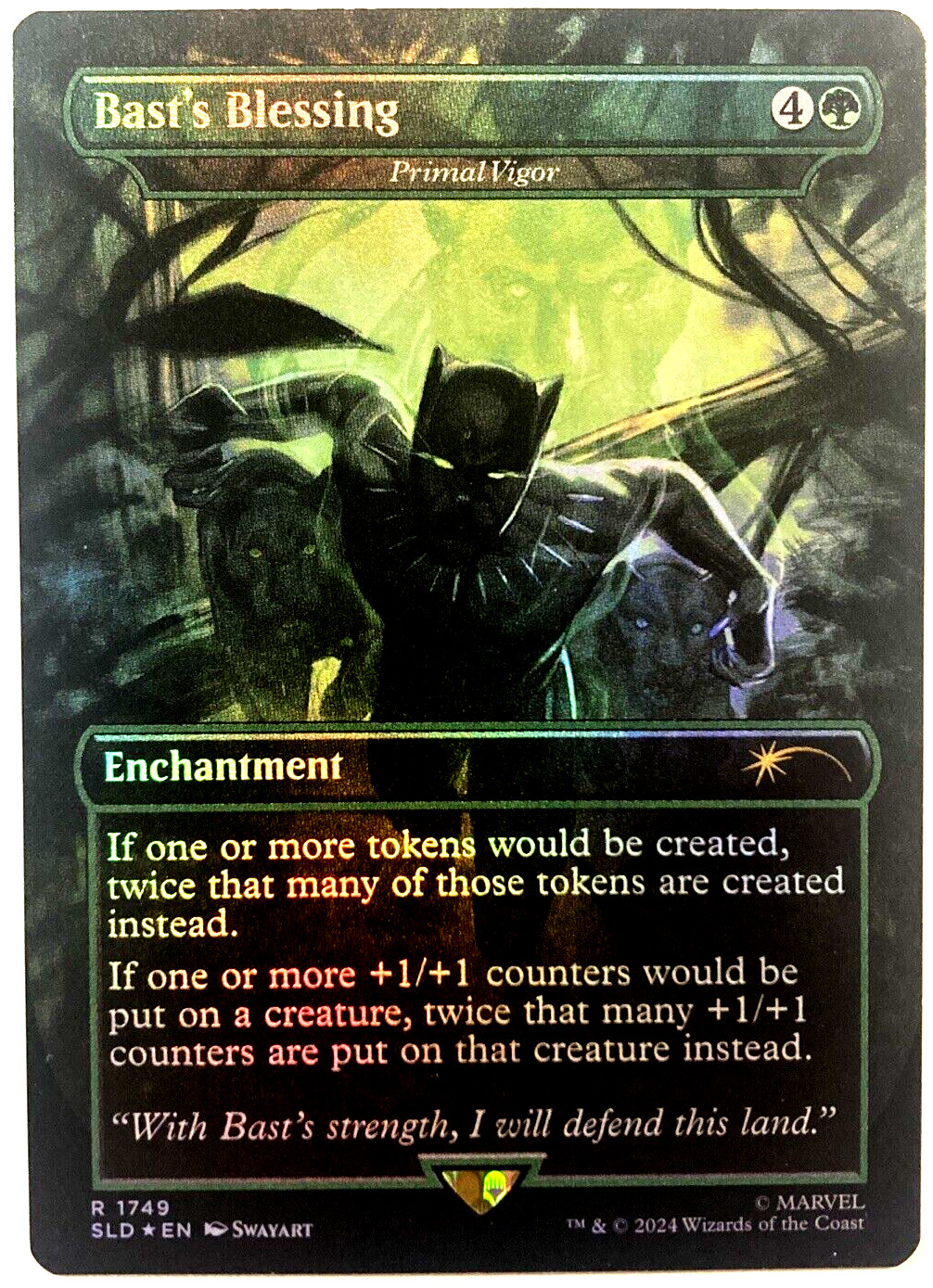 MTG Bast\'s Blessing - Primal Vigor RAINBOW FOIL Secret Lair Drop 1749 NM