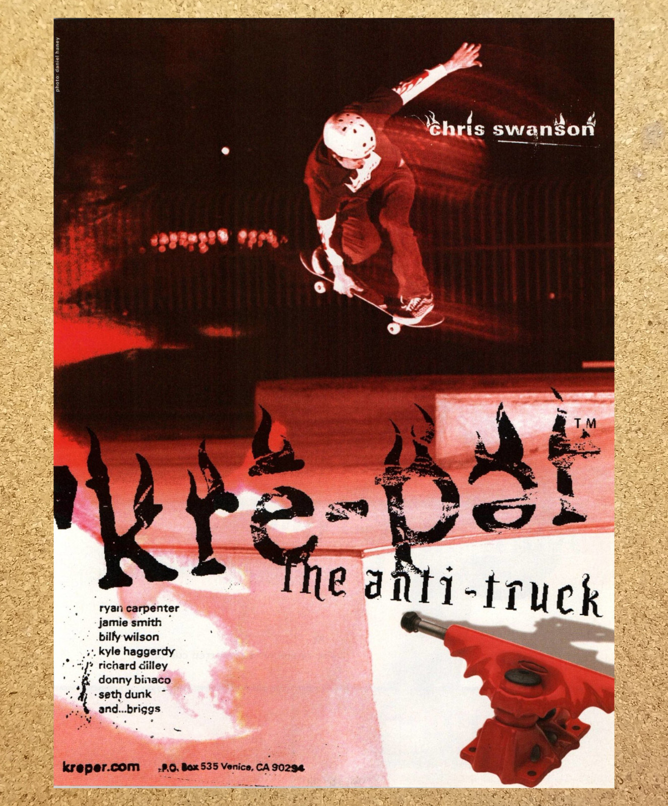 Kreper Skateboard Anti Truck Chris Swanson - Vintage Print Ad Ephemera Art 2002