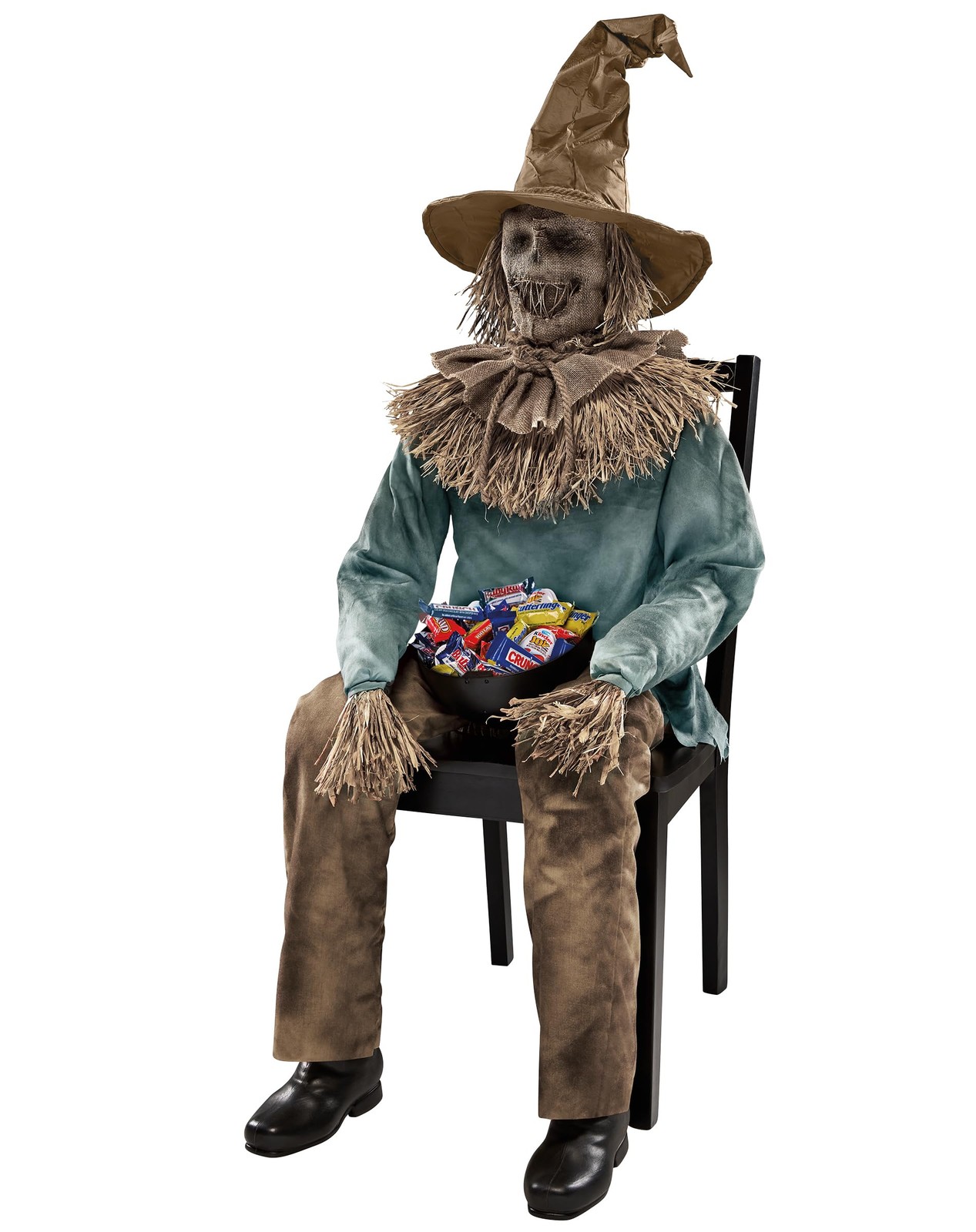 Spirit Halloween 4 Ft 6 In Scary Sitting Scarecrow Animatronic, Multicolor Spirit Halloween 4 Ft 6 In Scary Sitting Scarecrow Animatronic, Multicolor
