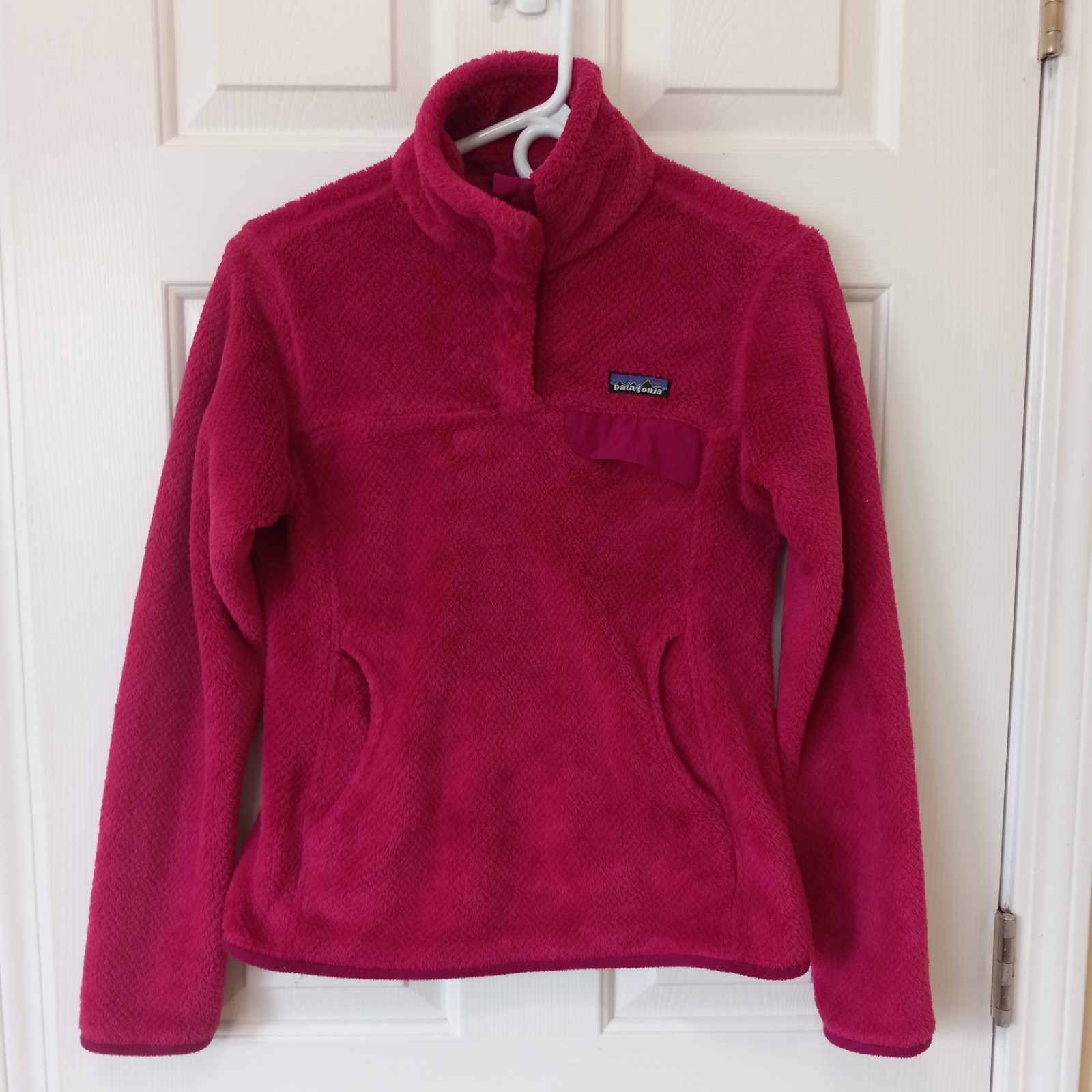 PATAGONIA WOmen\'s Raspberry Pink Polyester Fleece Pullover Snap Button Casual S PATAGONIA WOmen\'s Raspberry Pink Polyester Fleece Pullover Snap Button Casual S