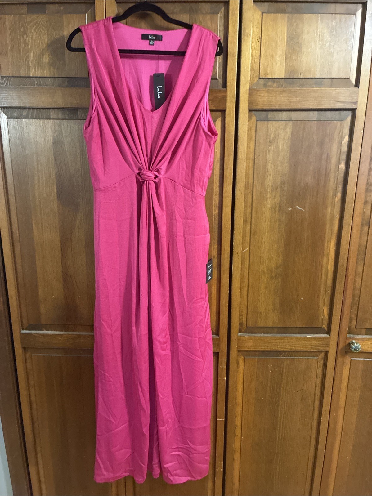 Lulus See Me Stun Twist Front Party Evening Maxi Dress Sleeveless Jersey Pink XL Lulus See Me Stun Twist Front Party Evening Maxi Dress Sleeveless Jersey Pink XL