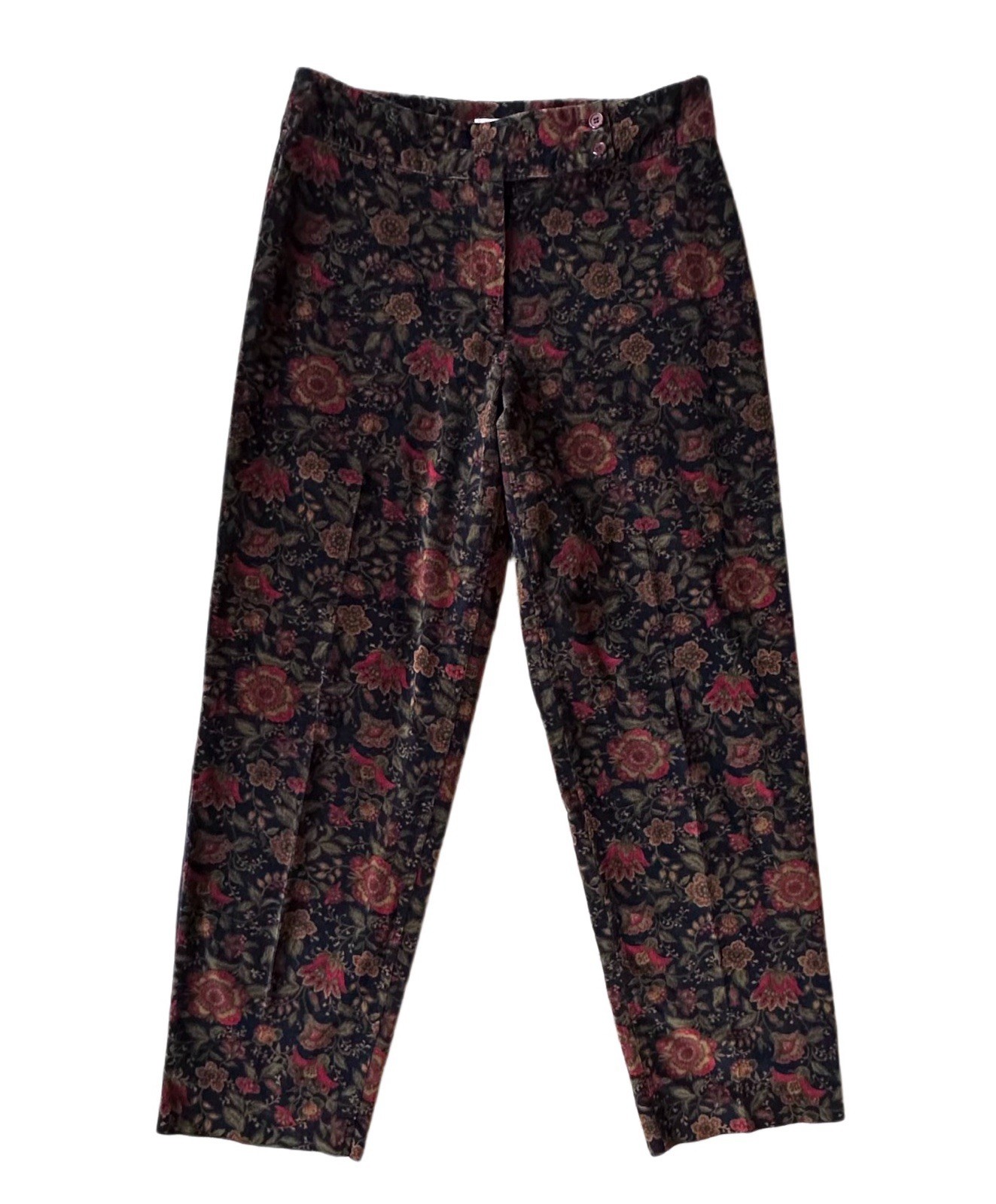 Vtg Talbots Women’s 10 Floral Print Corduroy Pants High Waist Classic Fall Vtg Talbots Women’s 10 Floral Print Corduroy Pants High Waist Classic Fall