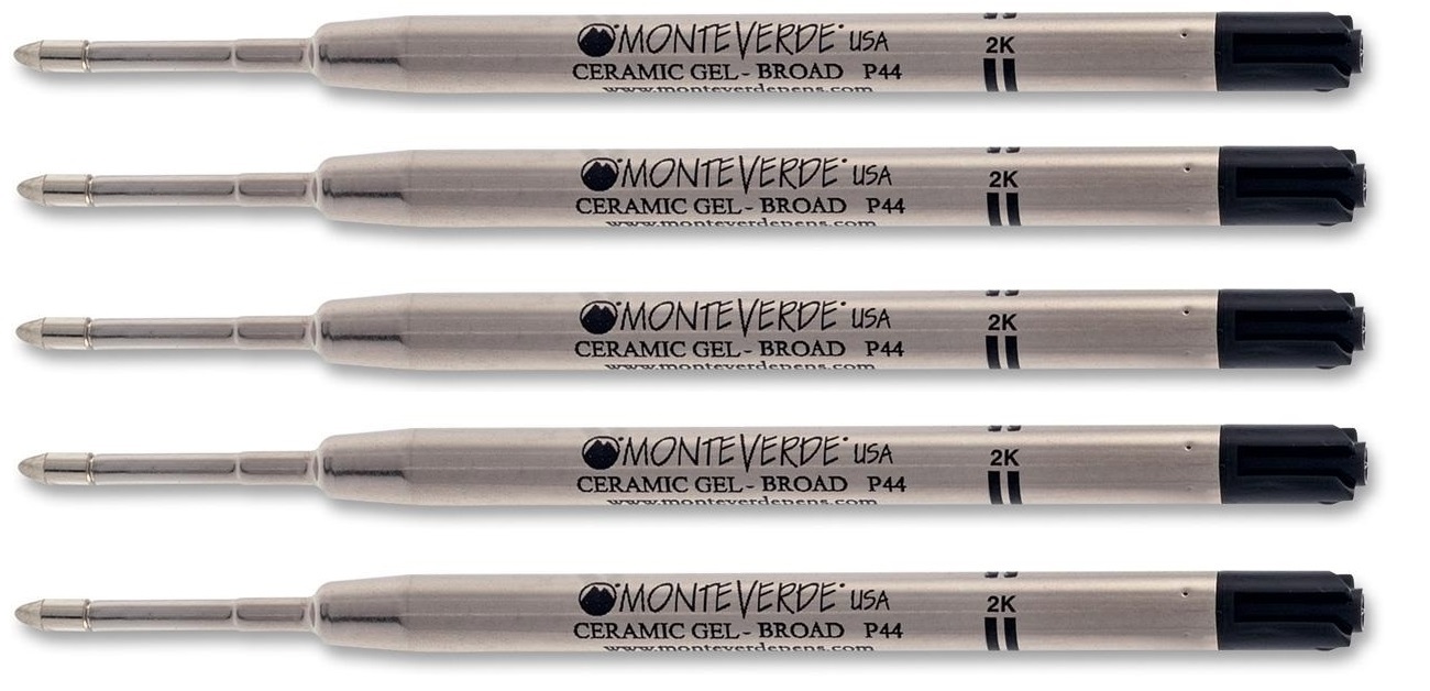 5 - MONTEVERDE Ballpoint Parker Style GEL Pen Refill - BROAD / BOLD - BLACK