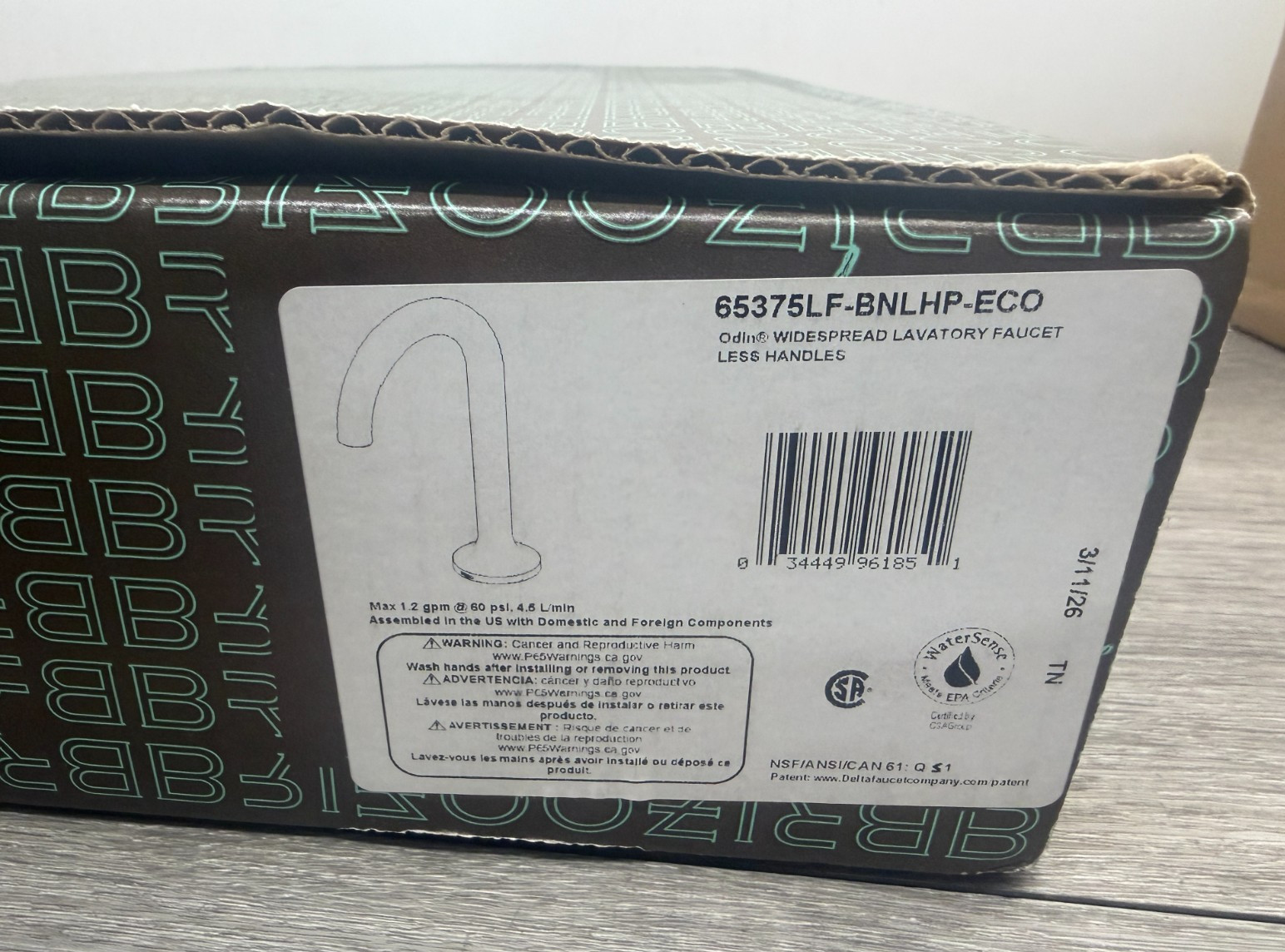 Brizo 65375LF-BNLHP-ECO Odin 1.2 GPM Widespread Bathroom Faucet - Less Handles Brizo 65375LF-BNLHP-ECO Odin 1.2 GPM Widespread Bathroom Faucet - Less Handles
