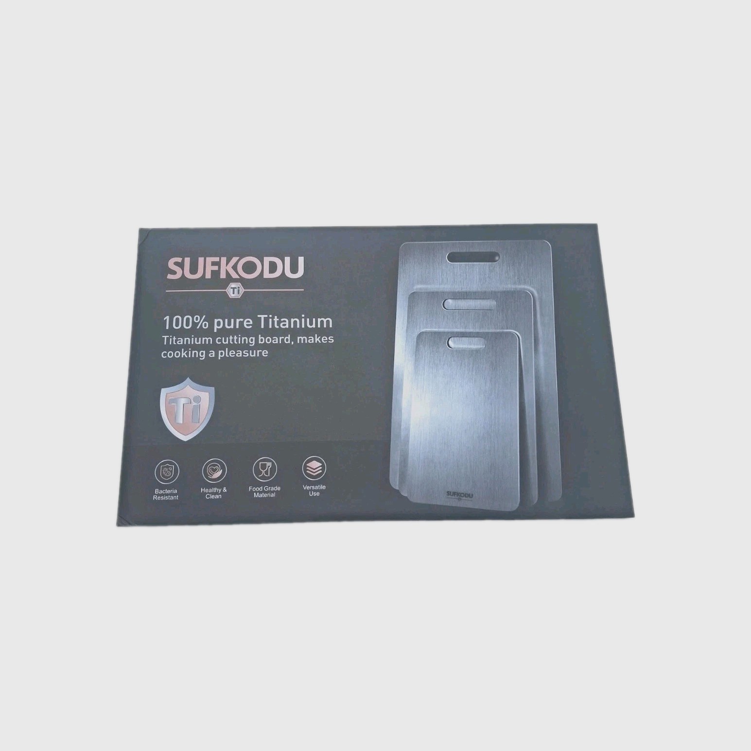 Sufkodu 100% Pure Titanium Cutting Board NEW IN BOX Eco Friendly Easy Clean