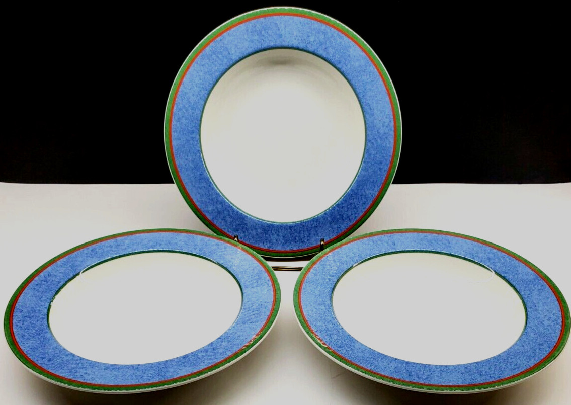 VILLEROY & BOCH Tipo Viva Blue RIM SOUP BOWLS - Set of 3 VILLEROY & BOCH Tipo Viva Blue RIM SOUP BOWLS - Set of 3