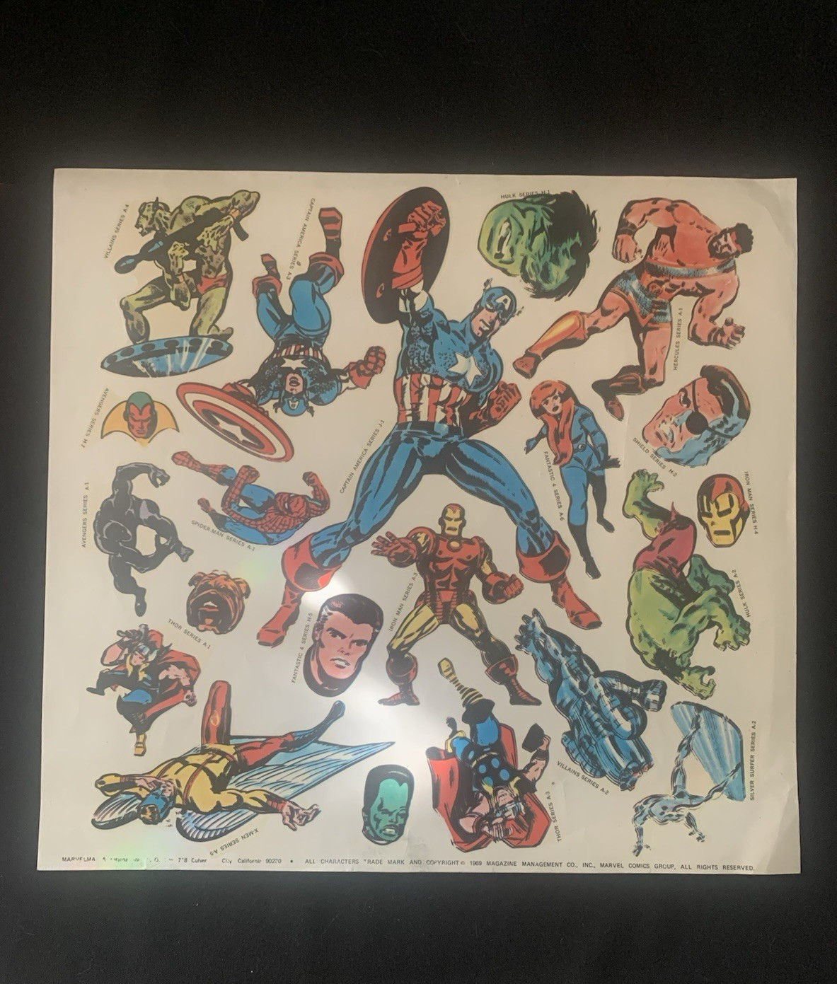Rare, Vintage 1969 Marvel Comics Superheroes Sticker Sheet Decals, Rare, Vintage 1969 Marvel Comics Superheroes Sticker Sheet Decals,