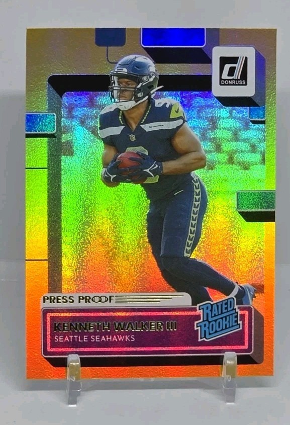 Kenneth Walker III 2022 Donruss Rated Rookie Press Proof GOLD RC #318 Mint