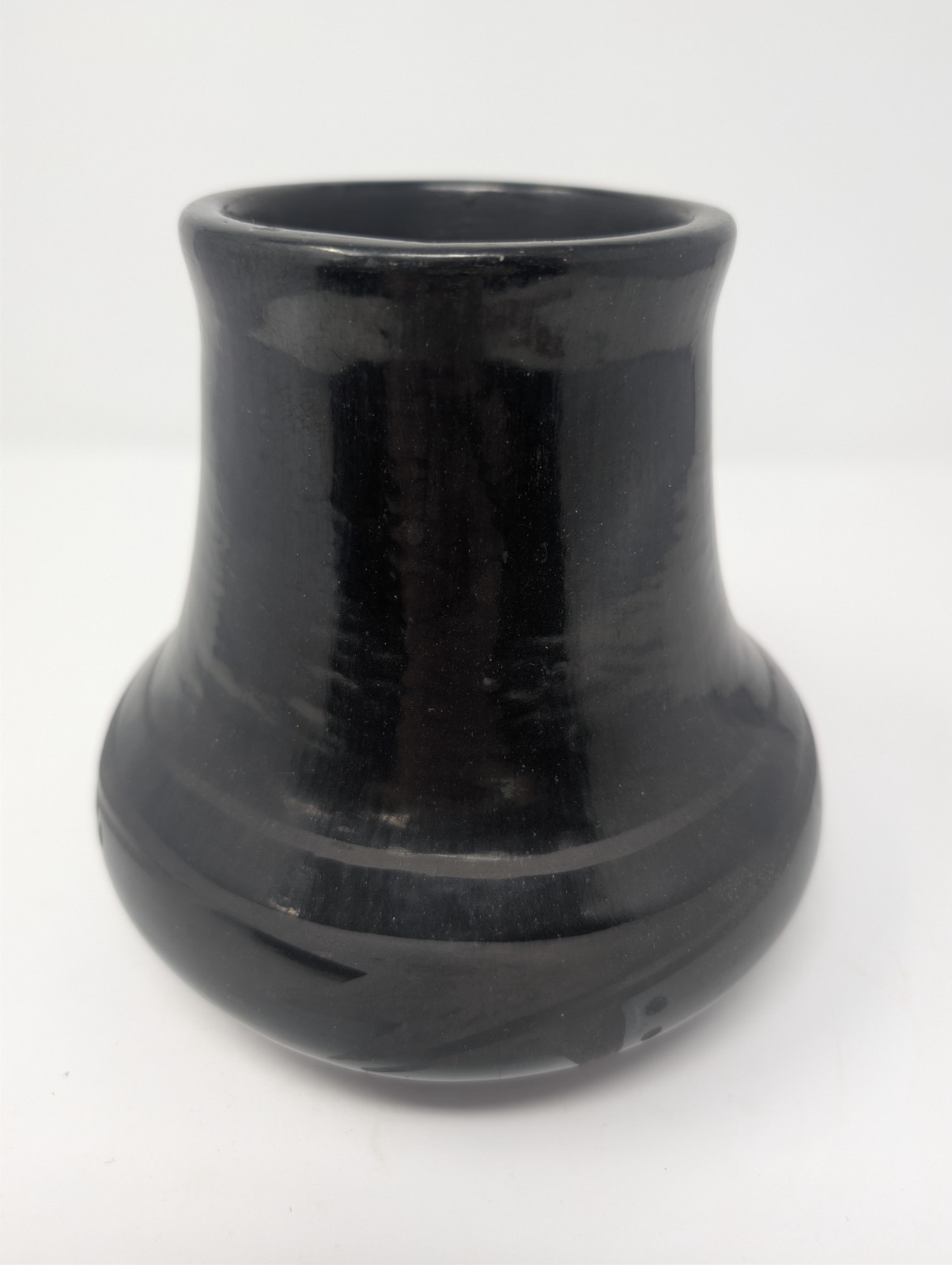 Vintage San Ildefonso Blackware Pottery Vase by Carlos & Carmelita Dunlap - 5.5\ Vintage San Ildefonso Blackware Pottery Vase by Carlos & Carmelita Dunlap - 5.5\