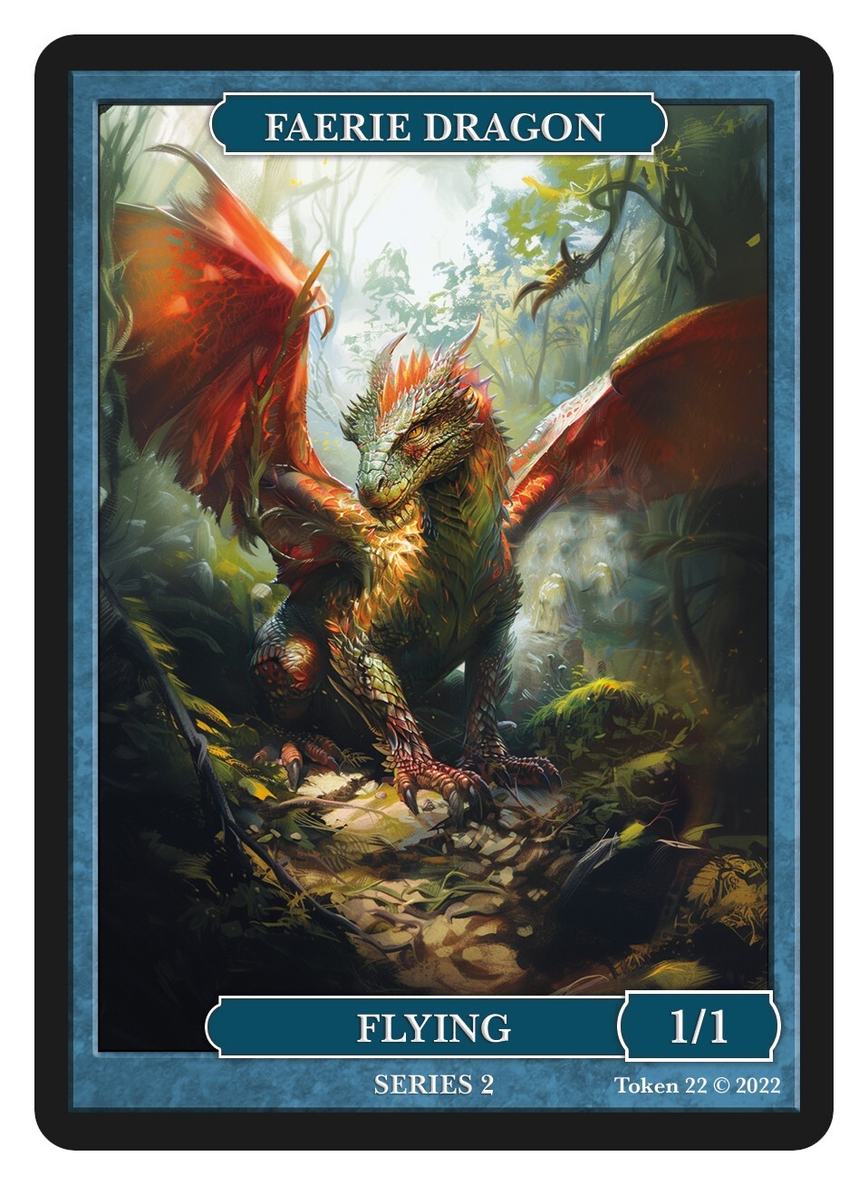 Faerie Dragon 1/1 Flying  Givememana Tokens Series 2  Magic the Gathering MTG
