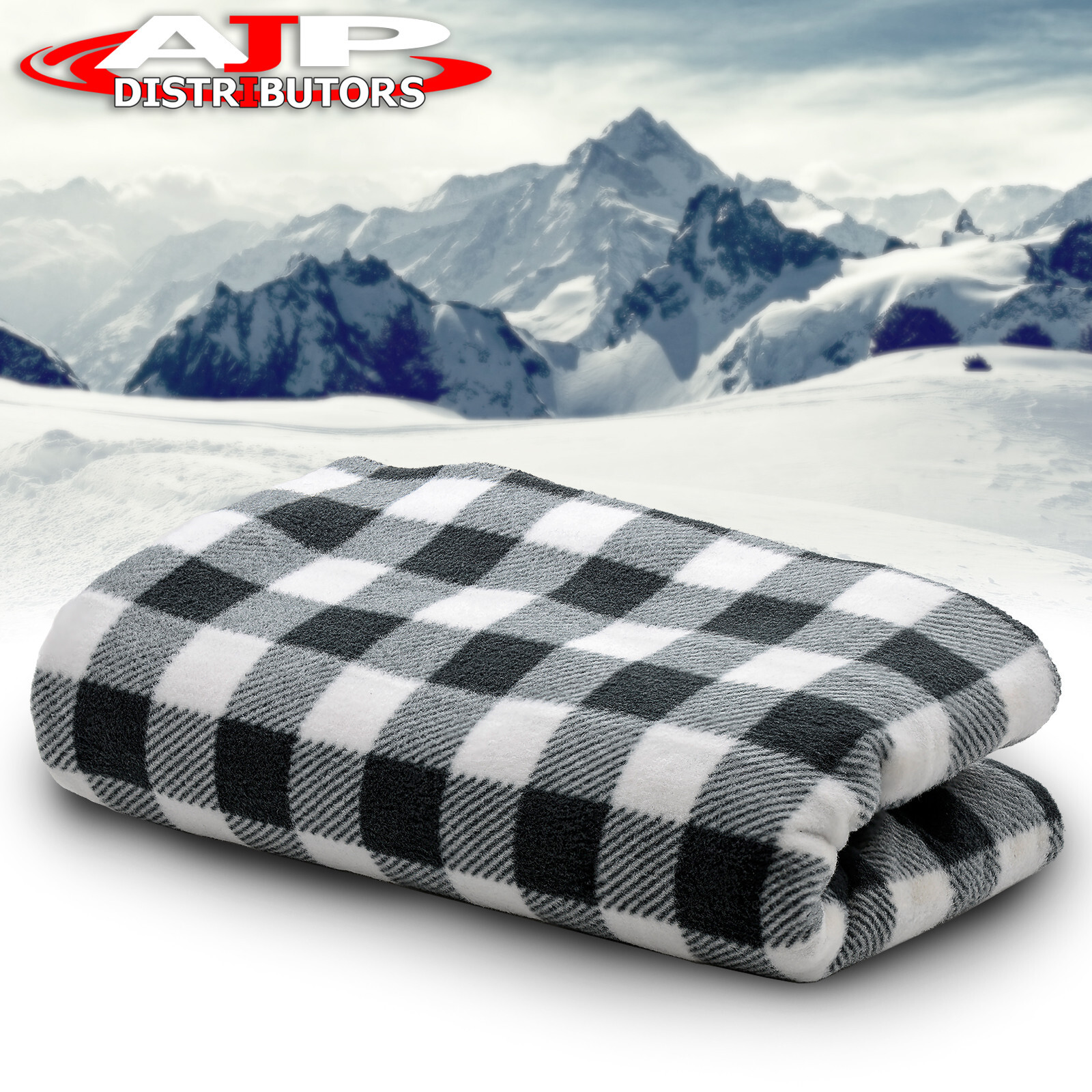 12V Heated Electric Car Truck Suv Van Fleece Black White Plaid Heater Blanket 12V Heated Electric Car Truck Suv Van Fleece Black White Plaid Heater Blanket