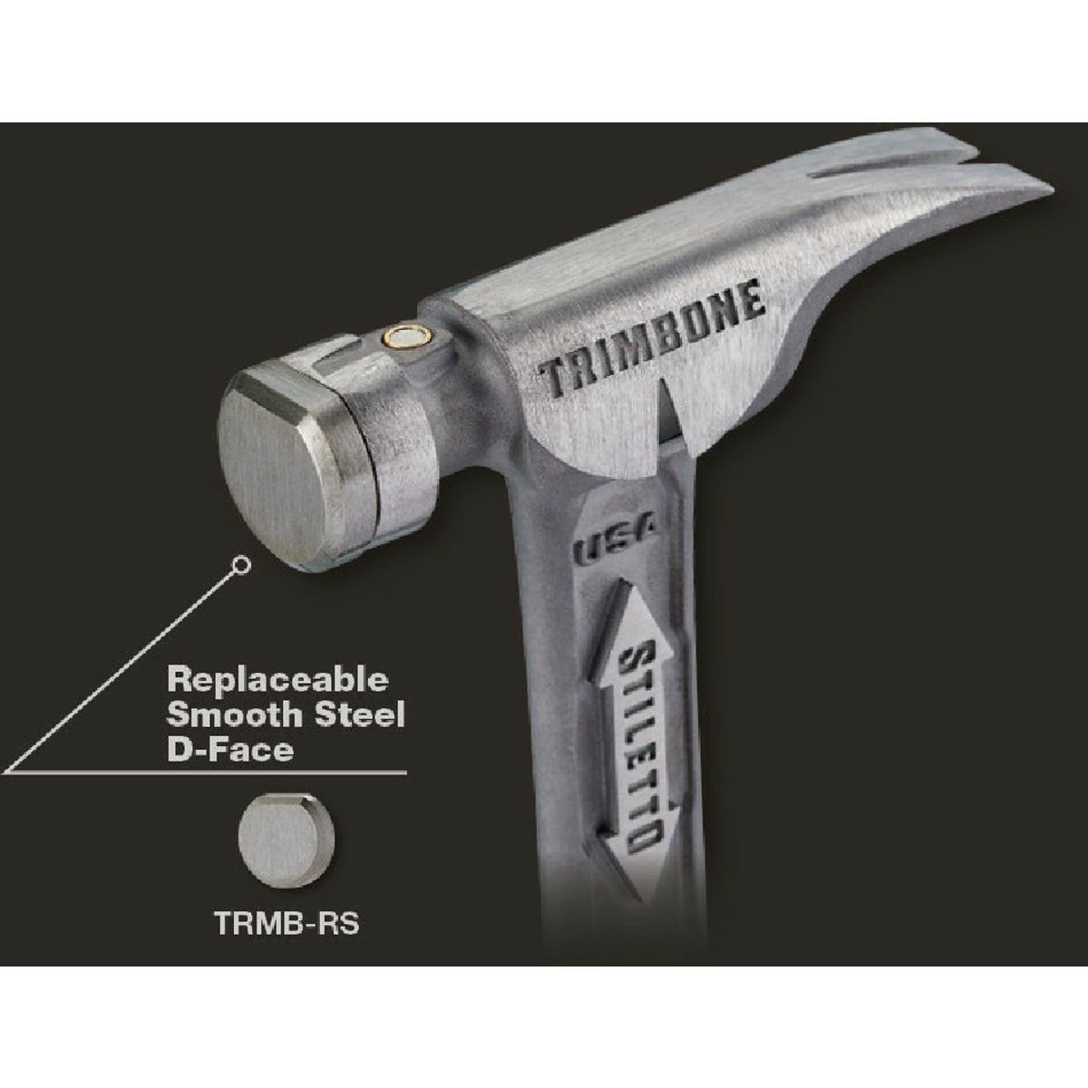 Stiletto TRIMBONE 10 Oz. Smooth-Face Framing Hammer with Curved Titanium Handle