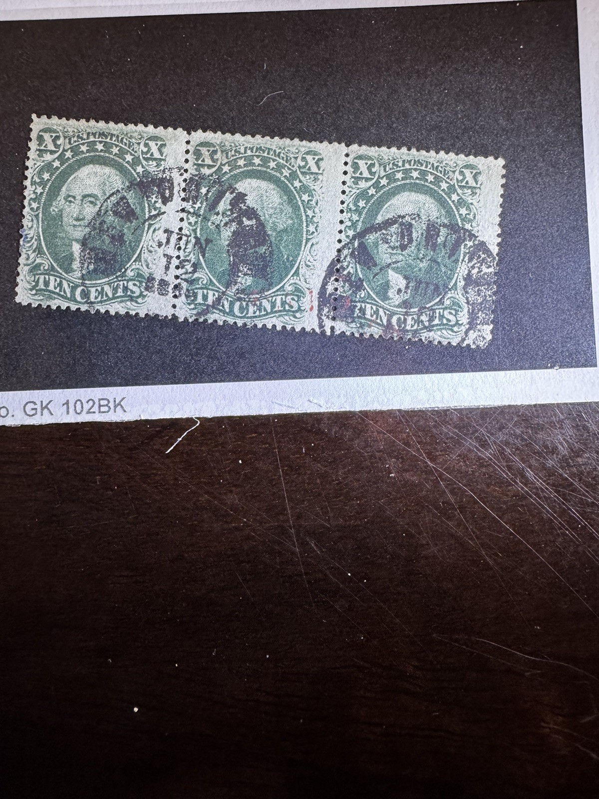 Set Of 3 US Scott 35, Ten Cents green, Washington, 1857-61, G+ cat $475 Set Of 3 US Scott 35, Ten Cents green, Washington, 1857-61, G+ cat $475