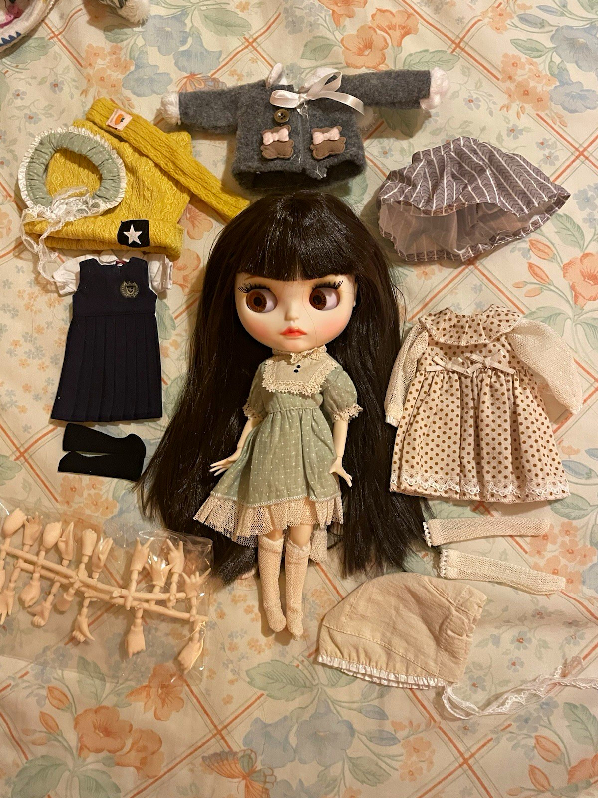 Blythe Fashion Doll 12 in Dark Brown Straight Hair Brown Eyes Outfit Lot Blythe Fashion Doll 12 in Dark Brown Straight Hair Brown Eyes Outfit Lot