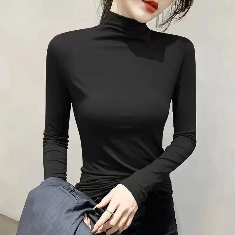 Womens Basic Lightweight Turtleneck Long Sleeve Pullover Solid Top High Neck USA Womens Basic Lightweight Turtleneck Long Sleeve Pullover Solid Top High Neck USA