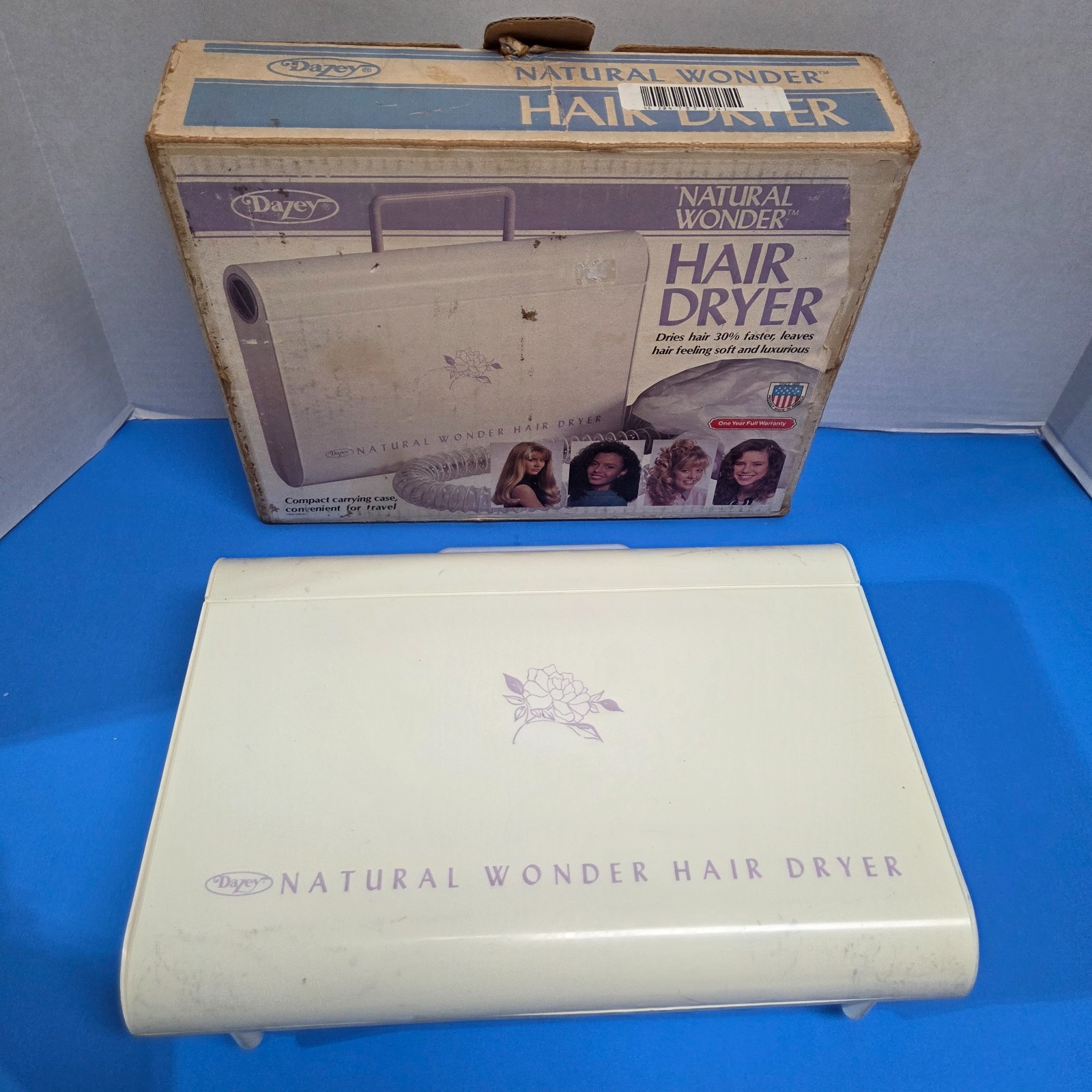 Vintage Dazey Natural Wonder Soft Bonnet Hairdryer Slim Portable HD-31 WORKS GD Vintage Dazey Natural Wonder Soft Bonnet Hairdryer Slim Portable HD-31 WORKS GD