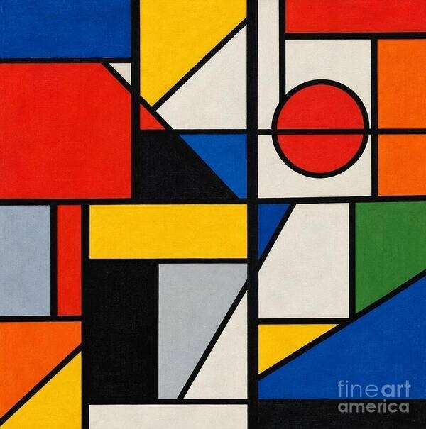 Abstract Geometric Canvas Art Print 24x24 Colorful Modern Square Wall Art