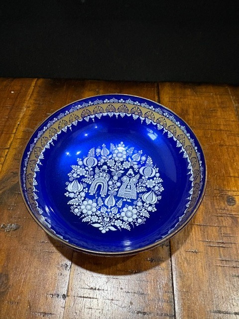 Vintage Steinbock Email Austria Enamel on Copper Bowl 4.5\