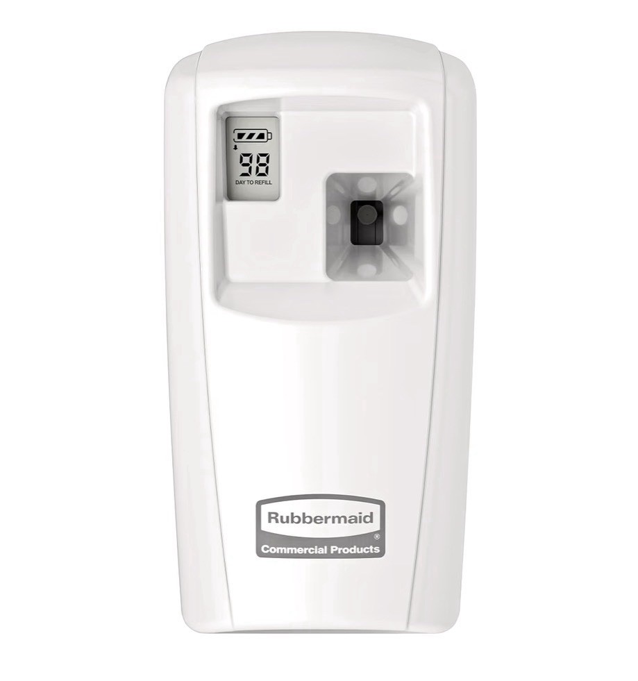 Rubbermaid Commercial Microburst 3000 Aerosol Odor Control LCD Dispenser, White