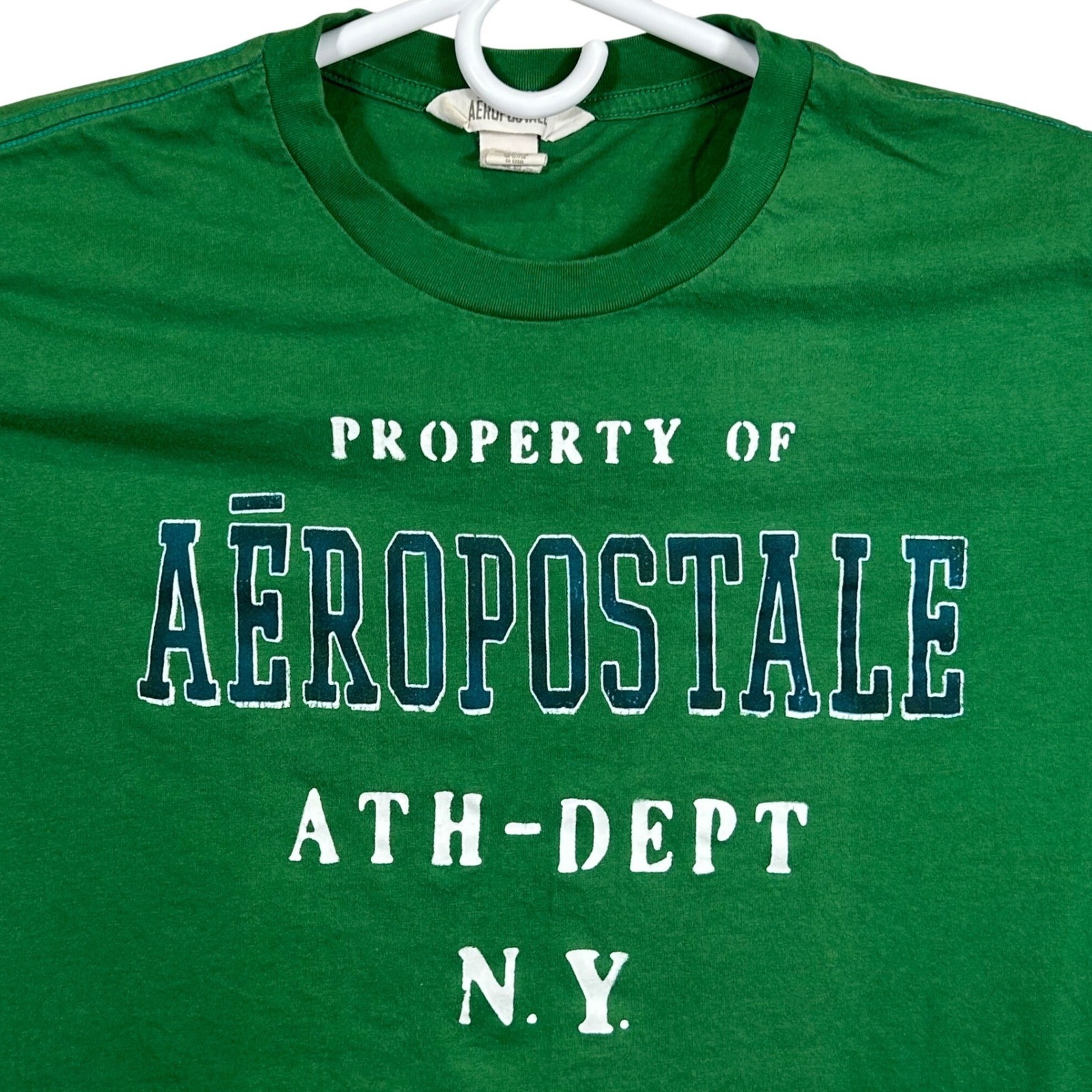 Aeropostale Mens Athletic Dept Graphic T-Shirt Green XL Short Sleeve Cotton Tee