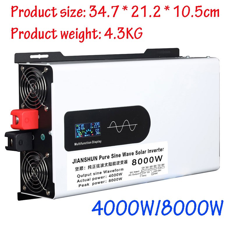 5000W 8000W 12000W Pure Sine Wave Inverter Off Grid 12V 24V 48V 72V to 110V/220V
