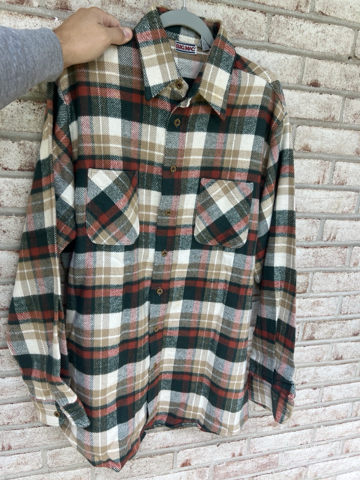 Vintage Big Mac Shirt Men\'s Large Tall Brown Plaid Heavyweight Flannel Pockets Vintage Big Mac Shirt Men\'s Large Tall Brown Plaid Heavyweight Flannel Pockets