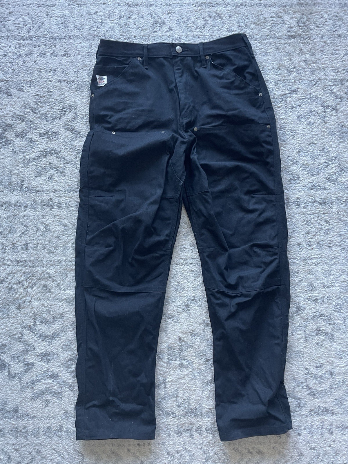 Manresa MiUSA Black Carpenter Pants Carharrt-style Double Knee 34x31 Manresa MiUSA Black Carpenter Pants Carharrt-style Double Knee 34x31
